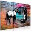 Tableau Washing Zebra - Colourful Brick 3 Pièces