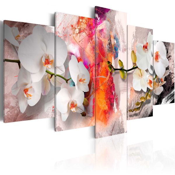 Tableau Colorful background and orchids