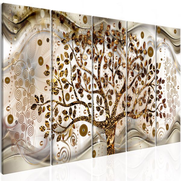 Tableau Tree and Waves (5 Parts) Brown