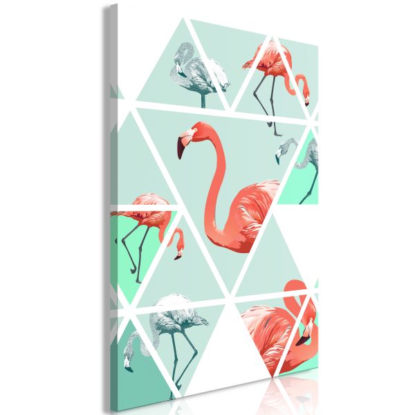 Tableau Geometric Flamingos (1 Part) Vertical