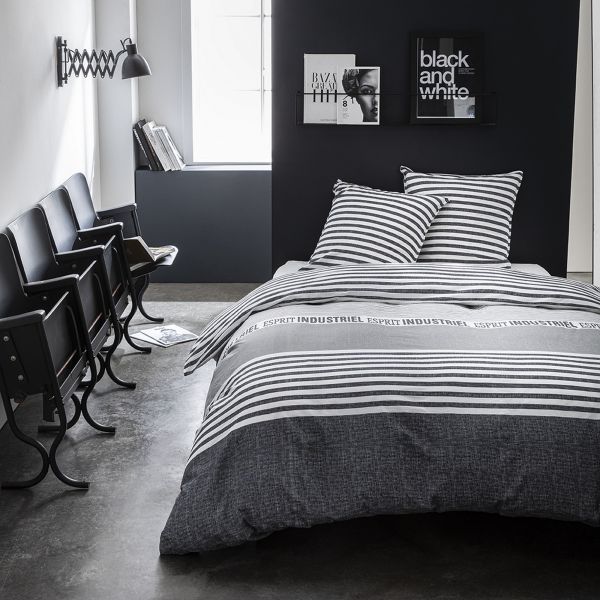 Parure de lit - Housse de couette réversible 100% Coton 57 fils Guada