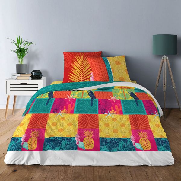 Parure de lit - Housse de couette 100% Coton 57 fils Multicolor