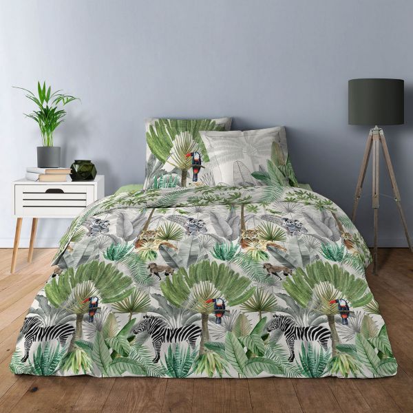 Parure de lit - Housse de couette 100% Coton 57 fils Safari
