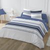 Parure de lit - Housse de couette 100% Coton 57 fils Cagnes Blue