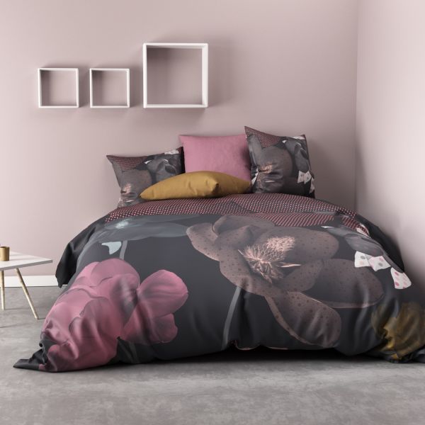 Parure de lit - Housse de couette 100% Coton 47 fils Orchid