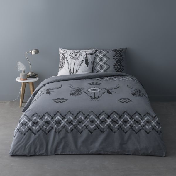 Housse de couette 220x240 + 2 taies d'oreiller Percale de Coton Isidore