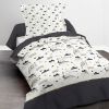 Housse de couette 140x200 + 1 taie d'oreiller 100% coton Happy 1.6