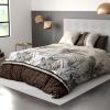 Housse de couette 220x240 + 2 taies d'oreiller 100% coton Jungle Taupe