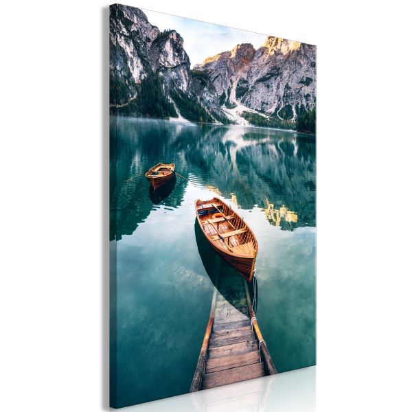 Tableau Boats In Dolomites (1 Part) Vertical