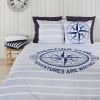 Housse de couette et taie d'oreiller 100% coton bio Ocean