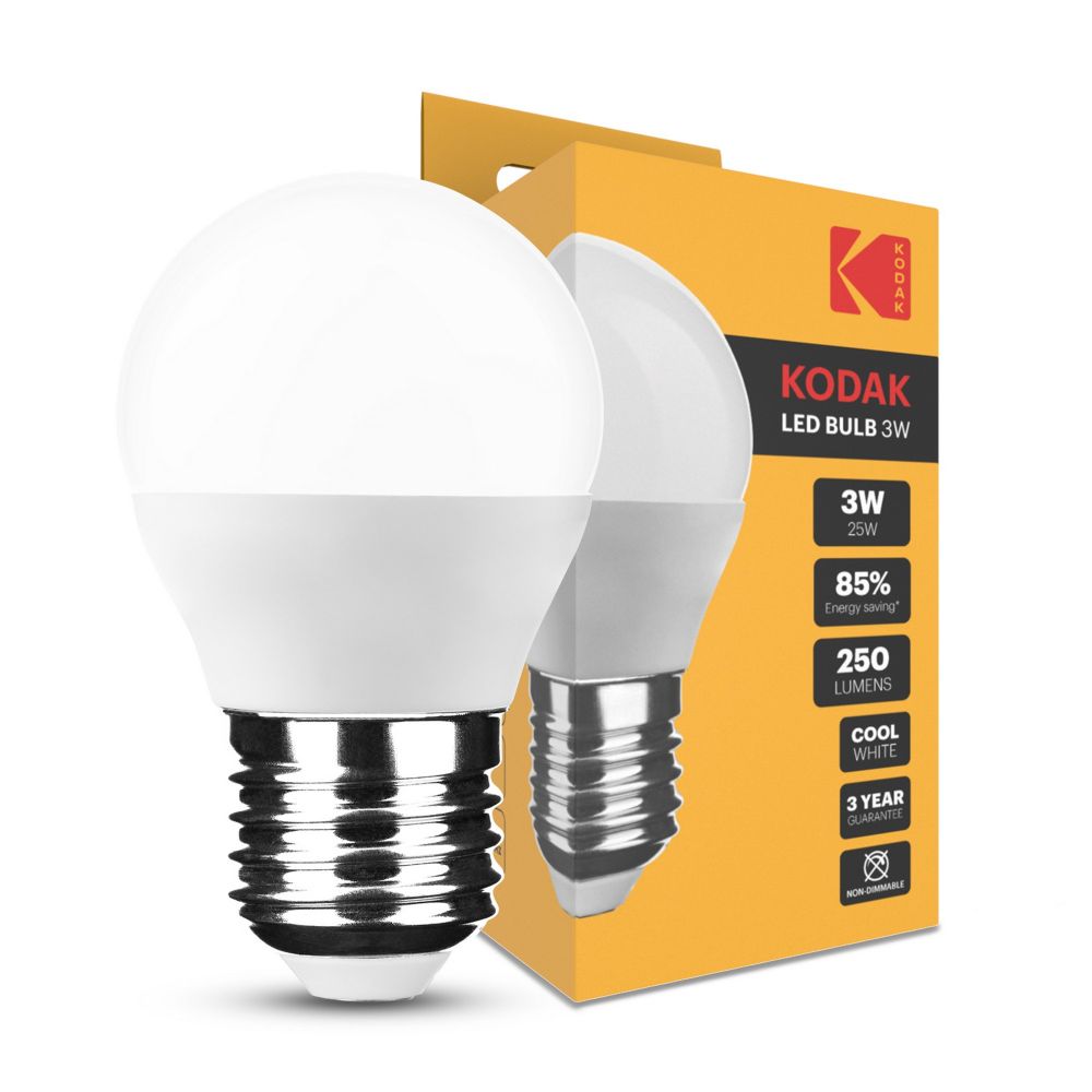 Ampoule LED Kodak Max Bougie G45 3W E27 270° 4000K (250 lumen) pas cher