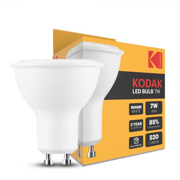 Spot LED Kodak Max Alu-Plastique 7W GU10 100° 2700K (520 lumen)