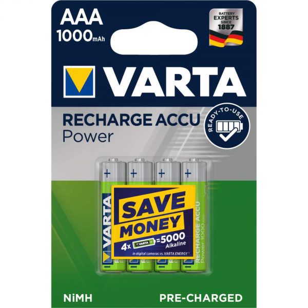 Pile rechargeable Varta Accu Power 1000 mAh AAA LR3 x4