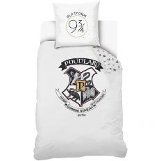 Harry Potter Iconic Parure De Lit Enfant 140x200 Cm - 100% Coton OEKO-TEX - Bleu Marine