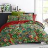 Housse de couette et taie d'oreiller 100% Coton 57 fils Jungle Red