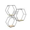 Etagère 3en1 hexagonal en bois et métal