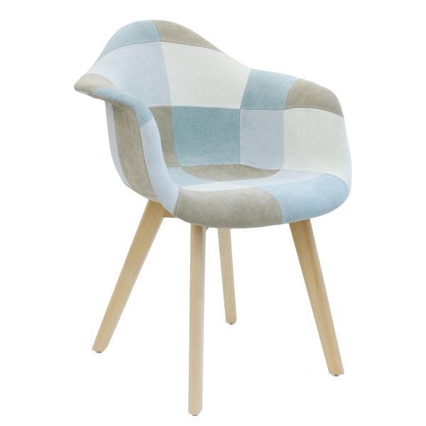 Fauteuil Patchwork bleu clair