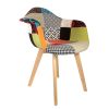 Fauteuil scandinave Patchwork motif multicolore