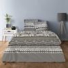 Parure de couette 100% Coton 57 fils Feuillage Gris