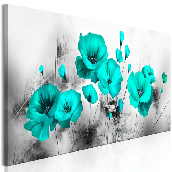 Tableau Fleurs Turquoise Meadow (1 Part) Narrow