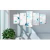 Tableau Fleurs Turquoise threads