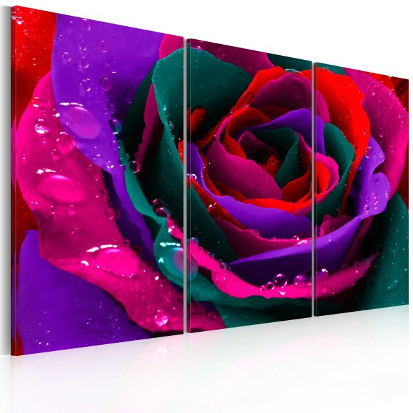 Tableau Fleurs Rose irisée