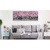 Tableau Fleurs Magnolia Park (5 Parts) Narrow Pink