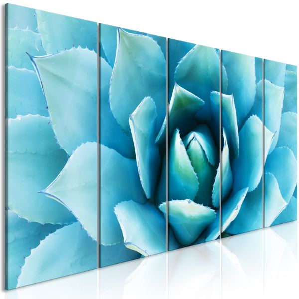 Tableau Fleurs Agave (5 Parts) Narrow Blue