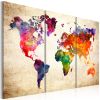Tableau Cartes du monde The World's Map in Watercolor