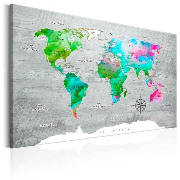 Tableau Cartes du monde World Map: Green Paradise