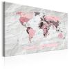 Tableau Cartes du monde World Map: Pink Continents