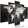 Tableau Cartes du monde Dark World (5 Parts) Wide