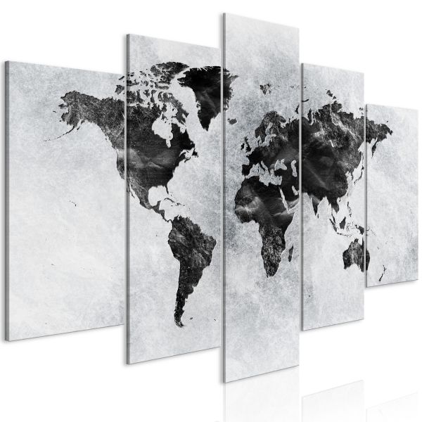 Tableau Cartes du monde Concrete World (5 Parts) Wide