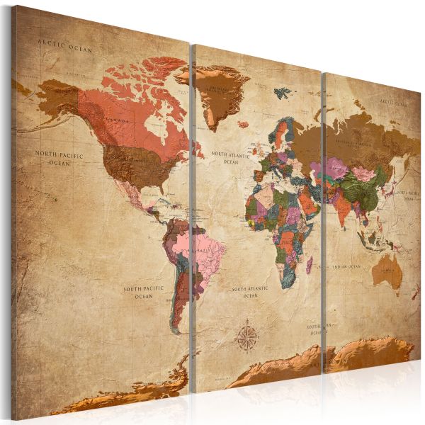 Tableau Cartes du monde Maps: Brown Elegance