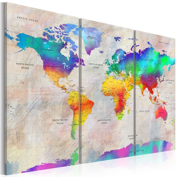 Tableau Cartes du monde World Map: Rainbow Gradient