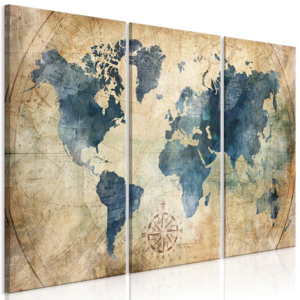 Tableau Cartes du monde Retro Map (3 Parts)