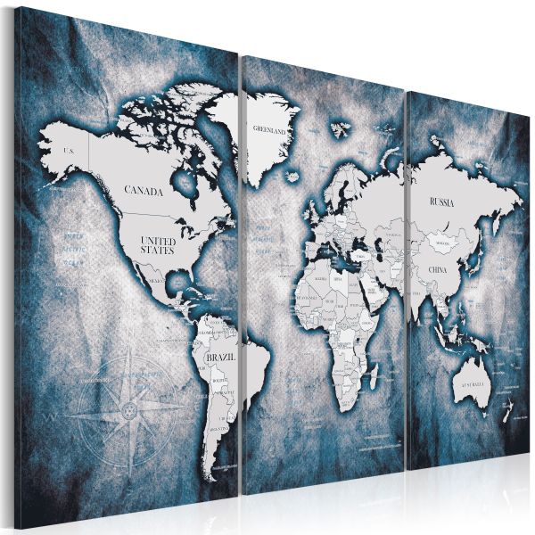 Tableau Cartes du monde World Map: Ink Triptych