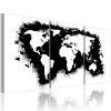 Tableau Cartes du monde Carte du monde en noir et blanc