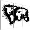 Tableau Cartes du monde Carte monochromatique du Monde - triptyque