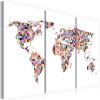 Tableau Cartes du monde Carte du Monde en pixels - triptyque