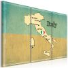 Tableau Cartes du monde Cœur de l'Italie - triptyque