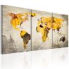 Tableau Cartes du monde Continents jaunes