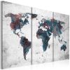 Tableau Cartes du monde Continents inconnus - triptyque