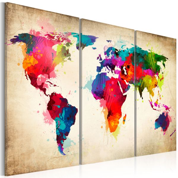 Tableau Cartes du monde Rainbow Continents