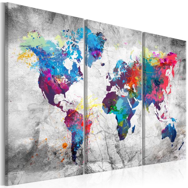 Tableau Cartes du monde Maps: Grey Style