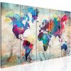 Tableau Cartes du monde World Map: Cracked Wall