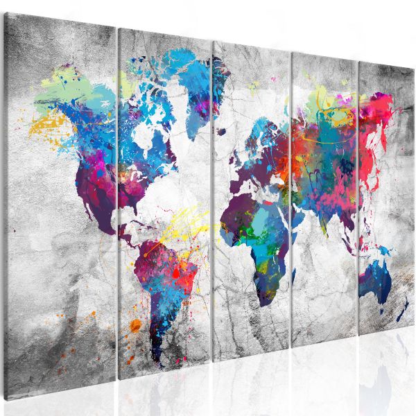 Tableau Cartes du monde World Map: Spilt Paint