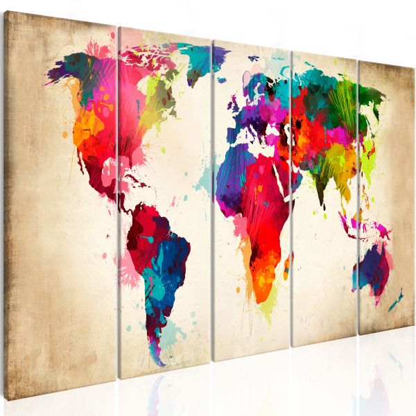 Tableau Cartes du monde Bright Continents