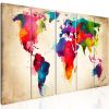 Tableau Cartes du monde Bright Continents