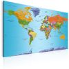 Tableau Cartes du monde Colourful Note